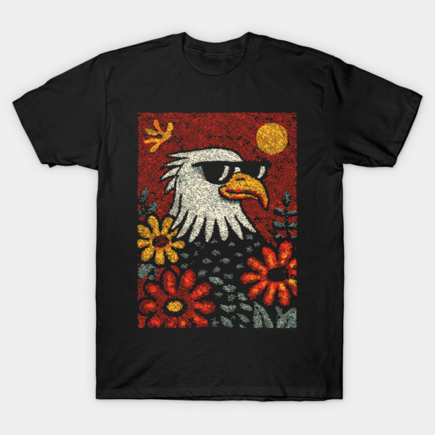 Americana Eagle | Fourth of July Folk Art T-Shirt by TuncGK