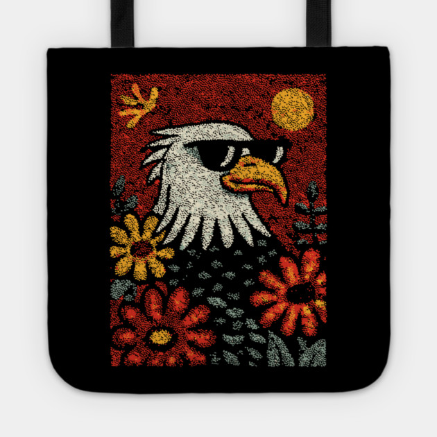 Americana Eagle | Fourth of July Folk Art Tote by TuncGK