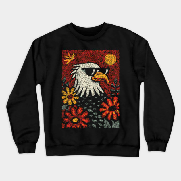 Americana Eagle | Fourth of July Folk Art Crewneck Sweatshirt by TuncGK