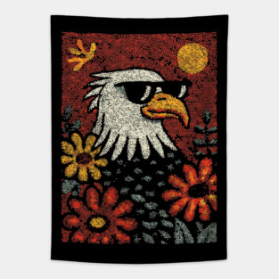 Americana Eagle | Fourth of July Folk Art Tapestry
