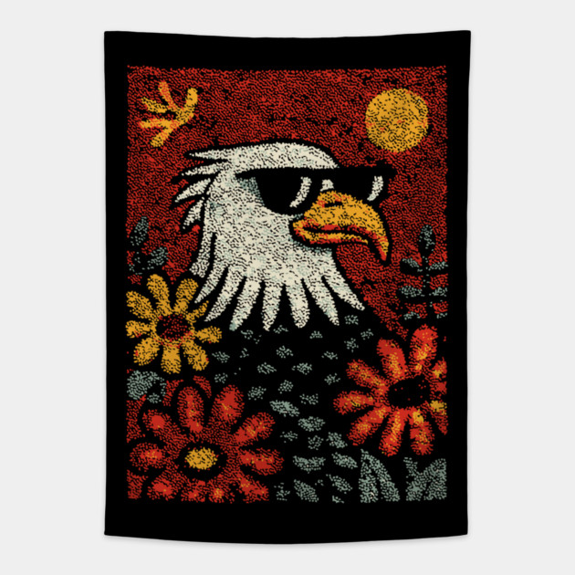 Americana Eagle | Fourth of July Folk Art Tapestry by TuncGK