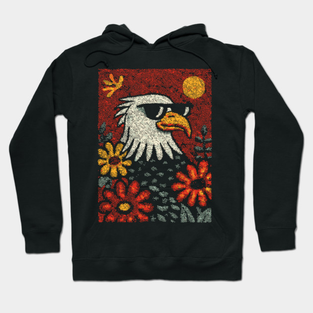 Americana Eagle | Fourth of July Folk Art Hoodie by TuncGK