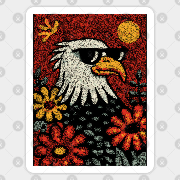 Americana Eagle | Fourth of July Folk Art Sticker by TuncGK
