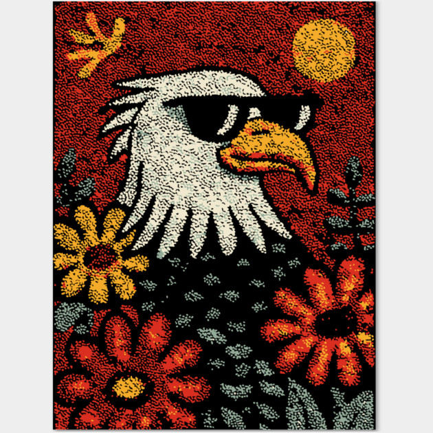 Americana Eagle | Fourth of July Folk Art Wall Art by TuncGK