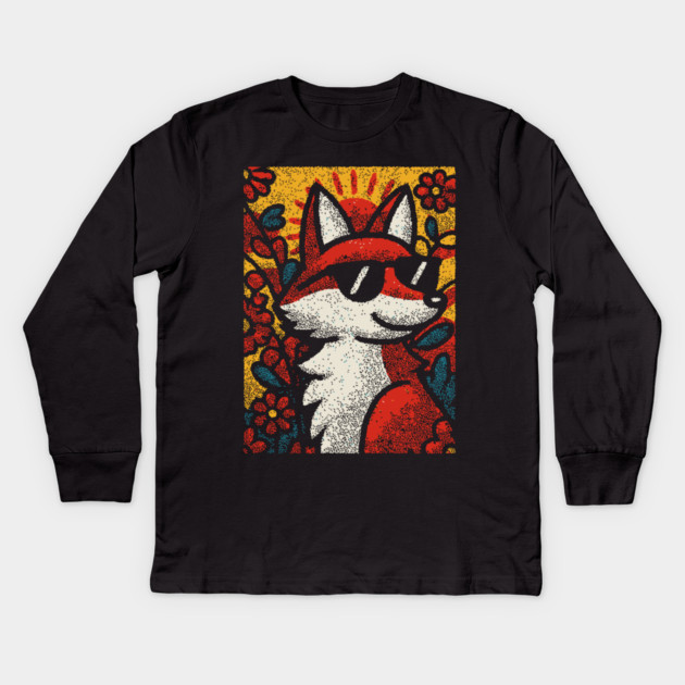 Sly Fox | Autumn Equinox Spirit Kids Long Sleeve T-Shirt by TuncGK