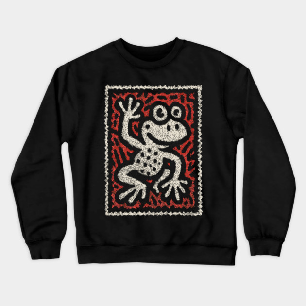 Waving Frog | Leap Day Mascot Crewneck Sweatshirt by TuncGK