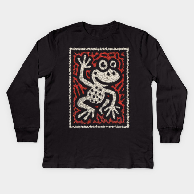 Waving Frog | Leap Day Mascot Kids Long Sleeve T-Shirt by TuncGK