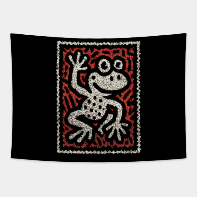 Waving Frog | Leap Day Mascot Tapestry by TuncGK