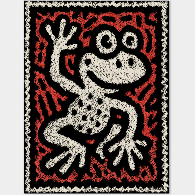 Waving Frog | Leap Day Mascot Wall Art by TuncGK