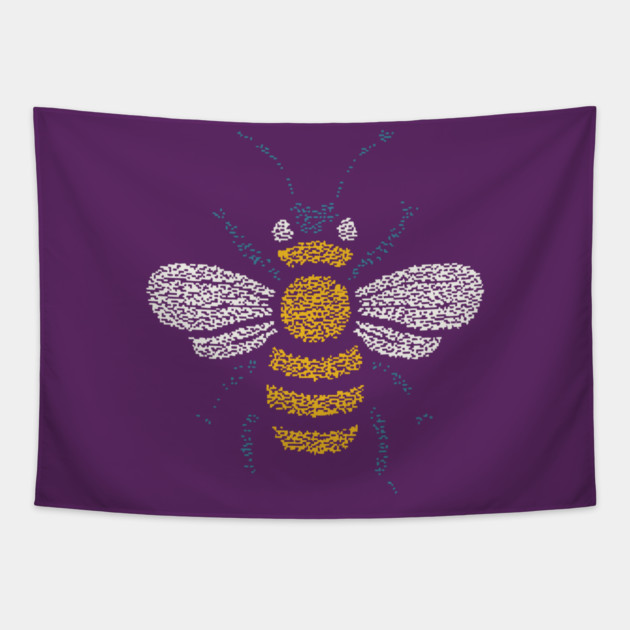 Minimalist Honey Bee | World Bee Day Art Tapestry by TuncGK