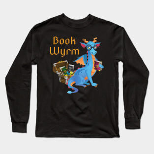 Book Wyrm Reading Dragon Long Sleeve T-Shirt