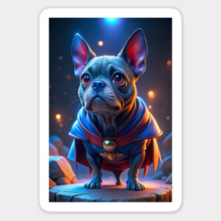 Cute Superhero French Bulldog - Little Superpup Dog Lover Gift Sticker
