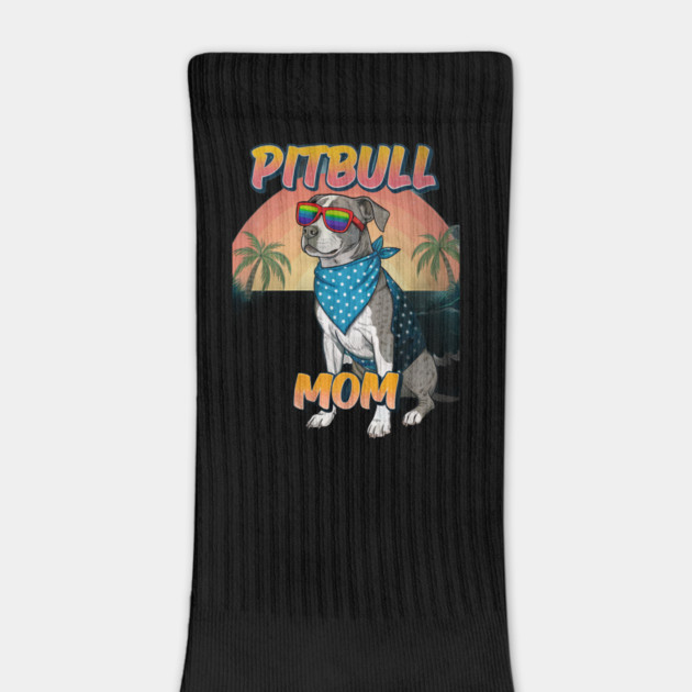 Pitbull Mom Beach Dog Lover - Summer Pitbull with Rainbow Sunglasses by IamActiveDog