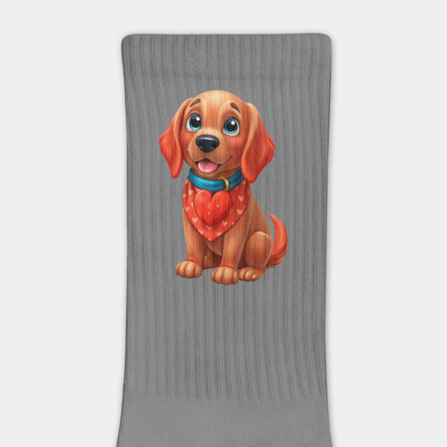 Cute Red Golden Retriever Puppy Dog with Heart - Sweet Pet Lover Design by IamActiveDog