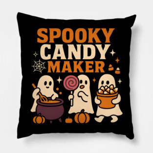 Spooky Candy Maker Halloween Ghost Sweet Treats Graphic Gift Pillow