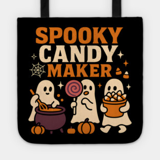 Spooky Candy Maker Halloween Ghost Sweet Treats Graphic Gift Tote