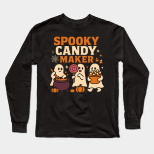 Spooky Candy Maker Halloween Ghost Sweet Treats Graphic Gift Long Sleeve T-Shirt