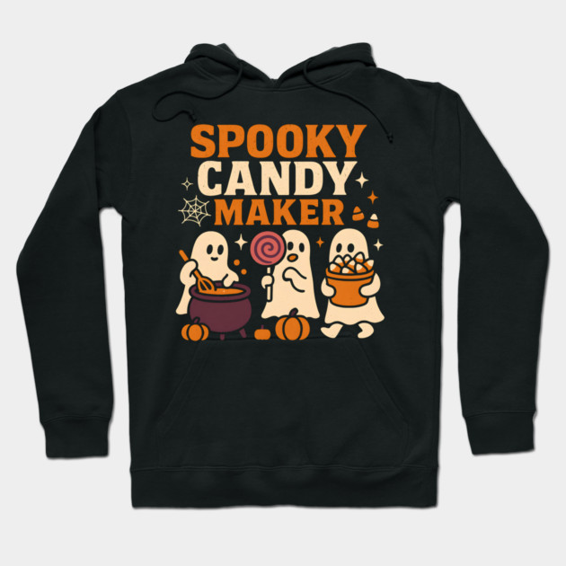Spooky Candy Maker Halloween Ghost Sweet Treats Graphic Gift Hoodie by MakerMind8.2