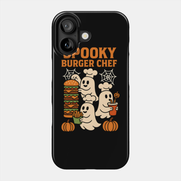 Spooky Burger Chef Halloween Ghost Cooking Graphic Gift Phone Case by MakerMind8.2
