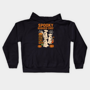 Spooky Burger Chef Halloween Ghost Cooking Graphic Gift Kids Hoodie