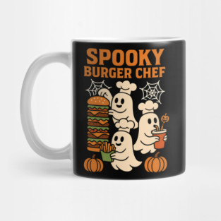 Spooky Burger Chef Halloween Ghost Cooking Graphic Gift Mug
