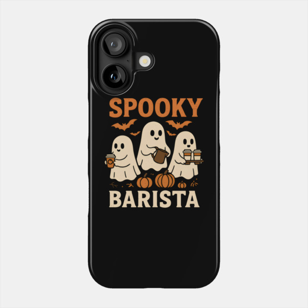 Spooky Barista Halloween Ghost Coffee Graphic Gift Phone Case by MakerMind8.2