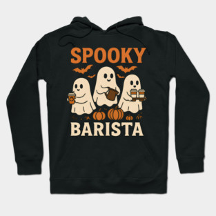 Spooky Barista Halloween Ghost Coffee Graphic Gift Hoodie