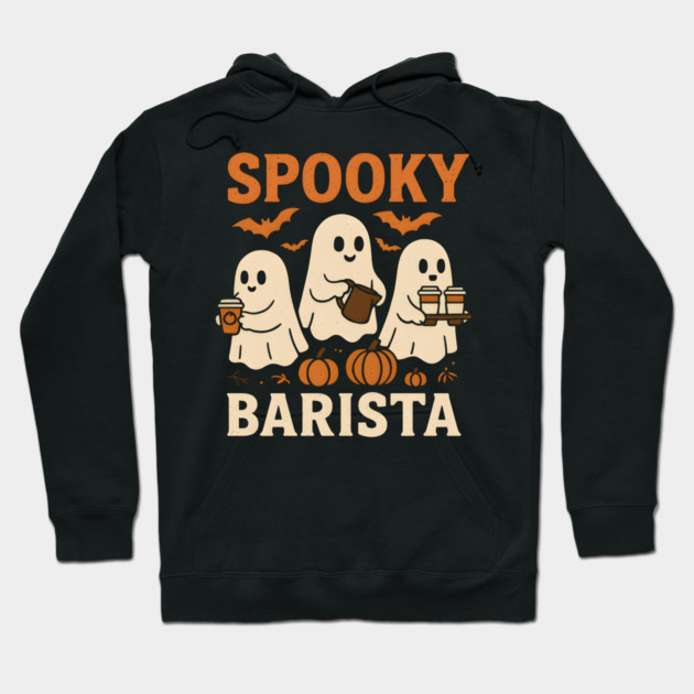 Spooky Barista Halloween Ghost Coffee Graphic Gift Hoodie by MakerMind8.2