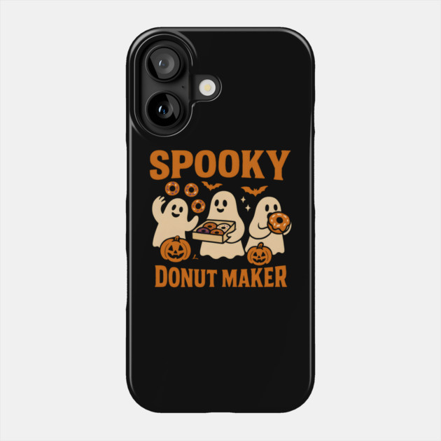 Spooky Donut Maker Halloween Ghost Baking Graphic Gift Phone Case by MakerMind8.2