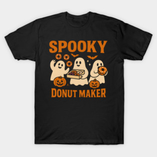Spooky Donut Maker Halloween Ghost Baking Graphic Gift T-Shirt