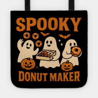 Spooky Donut Maker Halloween Ghost Baking Graphic Gift Tote