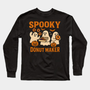Spooky Donut Maker Halloween Ghost Baking Graphic Gift Long Sleeve T-Shirt