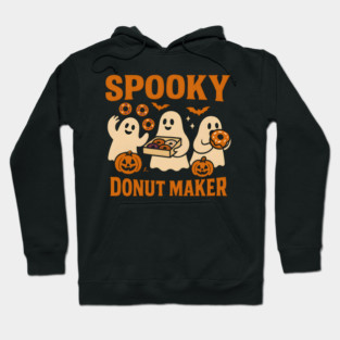 Spooky Donut Maker Halloween Ghost Baking Graphic Gift Hoodie