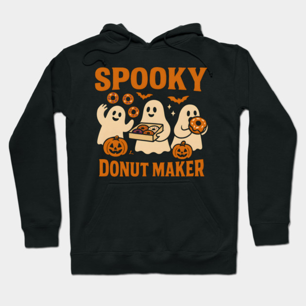 Spooky Donut Maker Halloween Ghost Baking Graphic Gift Hoodie by MakerMind8.2
