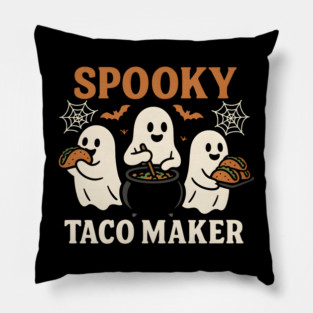 Spooky Taco Maker Halloween Ghost Cooking Graphic Gift Pillow