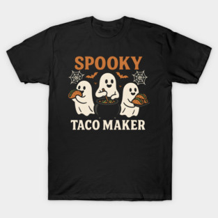 Spooky Taco Maker Halloween Ghost Cooking Graphic Gift T-Shirt