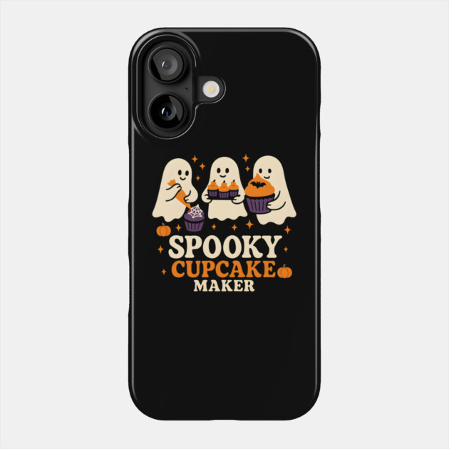 Spooky Cupcake Maker Halloween Ghost Baking Graphic Gift Phone Case by MakerMind8.2