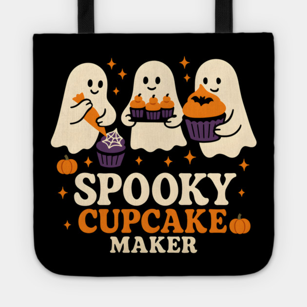 Spooky Cupcake Maker Halloween Ghost Baking Graphic Gift Tote by MakerMind8.2