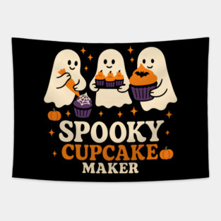Spooky Cupcake Maker Halloween Ghost Baking Graphic Gift Tapestry