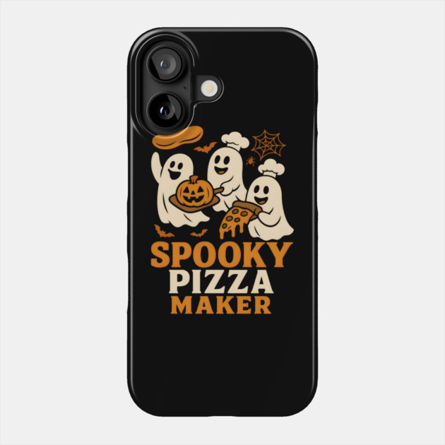 Spooky Pizza Maker Halloween Ghost Foodie Graphic Gift Phone Case by MakerMind8.2