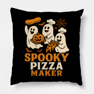 Spooky Pizza Maker Halloween Ghost Foodie Graphic Gift Pillow