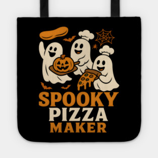Spooky Pizza Maker Halloween Ghost Foodie Graphic Gift Tote