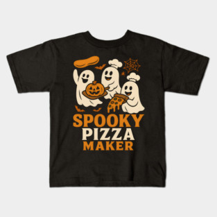 Spooky Pizza Maker Halloween Ghost Foodie Graphic Gift Kids T-Shirt