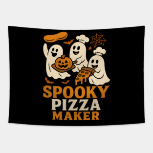 Spooky Pizza Maker Halloween Ghost Foodie Graphic Gift Tapestry