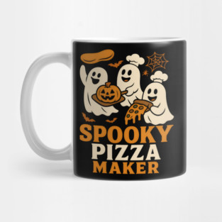 Spooky Pizza Maker Halloween Ghost Foodie Graphic Gift Mug