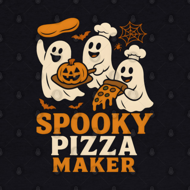 Spooky Pizza Maker Halloween Ghost Foodie Graphic Gift by MakerMind8.2