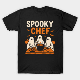 Spooky Chef Halloween Ghost Cooking Graphic Gift T-Shirt
