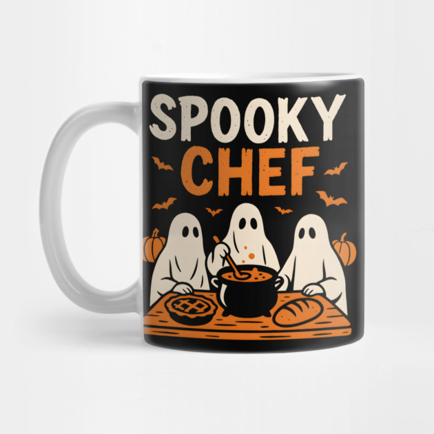 Spooky Chef Halloween Ghost Cooking Graphic Gift by MakerMind8.2