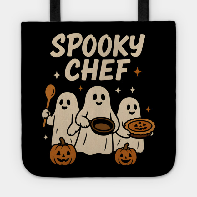 Spooky Pizza Maker Halloween Ghost Cooking Graphic Gift Tote by MakerMind8.2