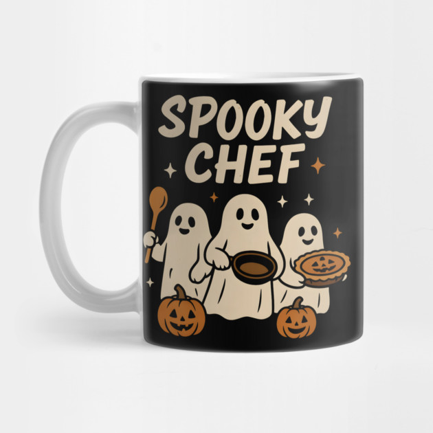 Spooky Pizza Maker Halloween Ghost Cooking Graphic Gift by MakerMind8.2
